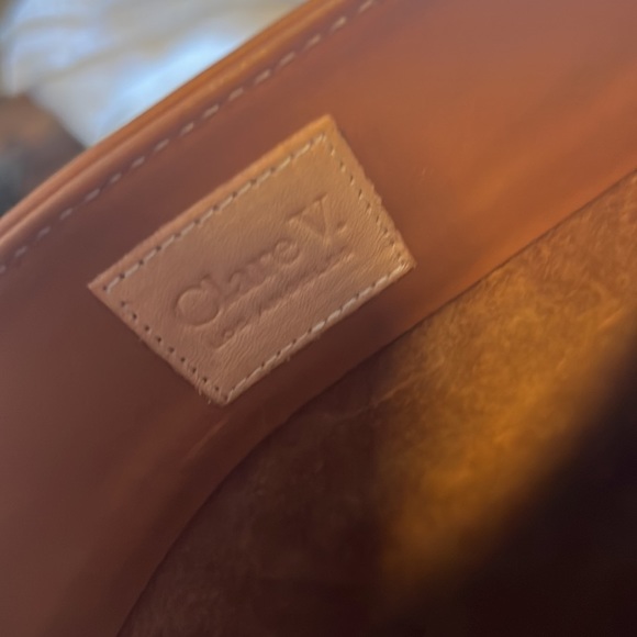 Clare V Delphine Bag with leather grommets and black leather strap. - Picture 7 of 16